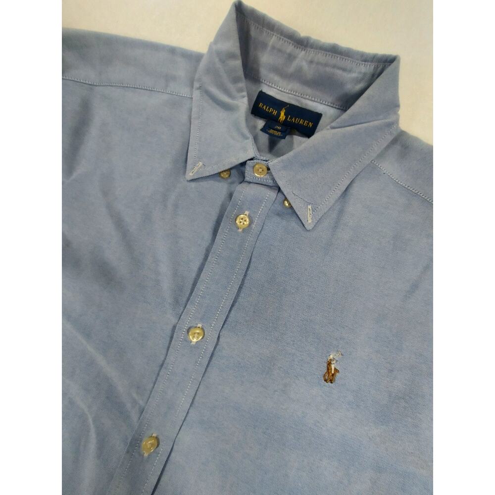 Polo Ralph Lauren Classic Oxford Button Down Shirt Pale Pony Big Boy Sz 20 Blue